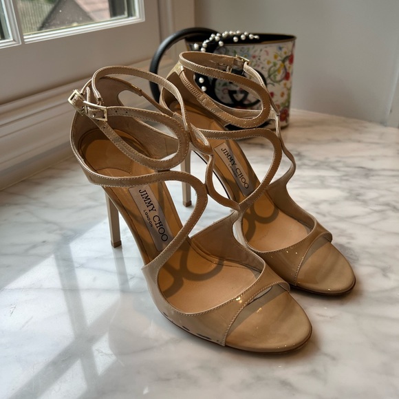 Nude Patent Leather Ivette Heels - Picture 2 of 7